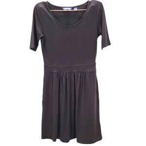 Lands' End Womens XXS Black Midi T-shirt Dress